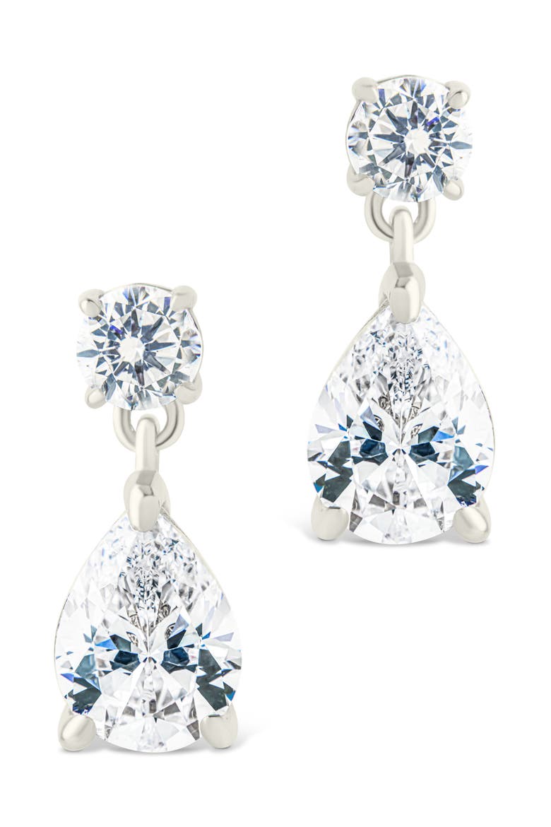 Imogen Cubic Zirconia Drop Earrings, Alternate, color, SILVER