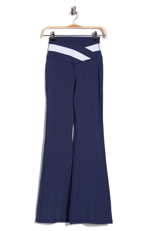 Lux Anya Crossover Colorblock Flared Leggings