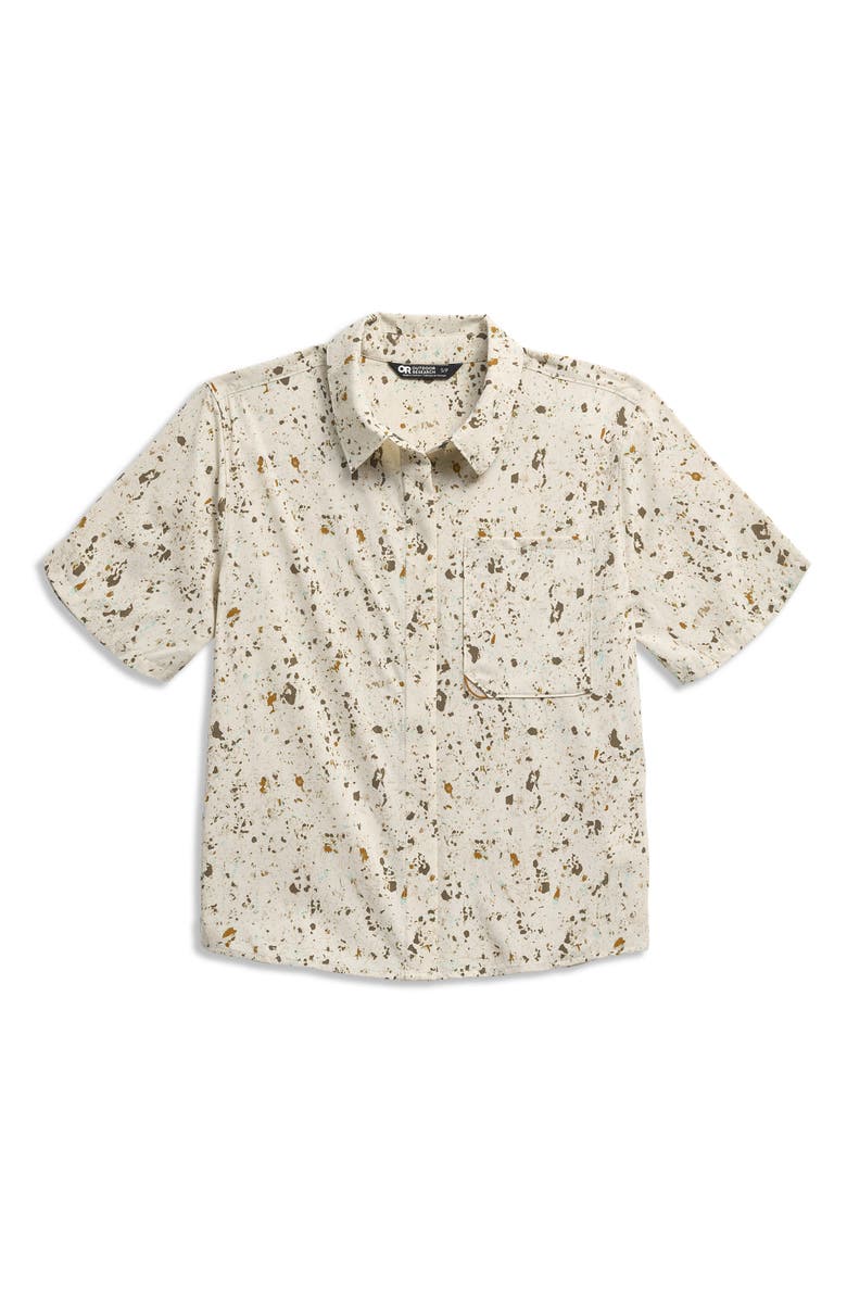 Outdoor Research Astroman Short Sleeve Sun Shirt, Alternate, color, Gravel Creekside Print
