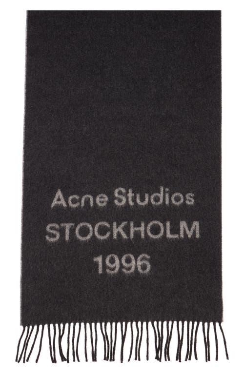 Acne Studios 1996 Logo Jacquard Double Face Wool Fringe Scarf In Multi