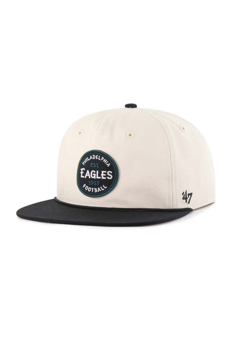 Men's '47  Natural Philadelphia Eagles Payson Captain Adjustable Hat, Main, color, Natural