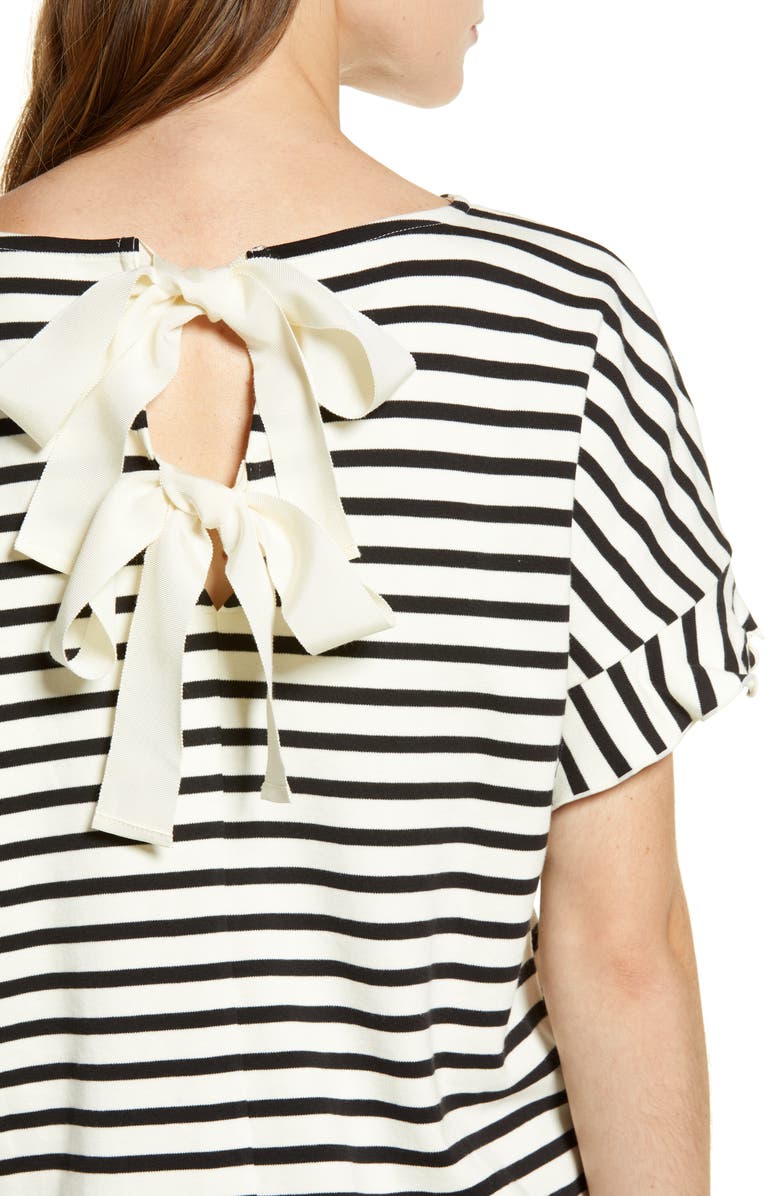 Rachel Parcell Back Bow Stripe Tee, Alternate, color, 