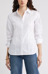 Nordstrom Poplin Waisted Button Down Shirt