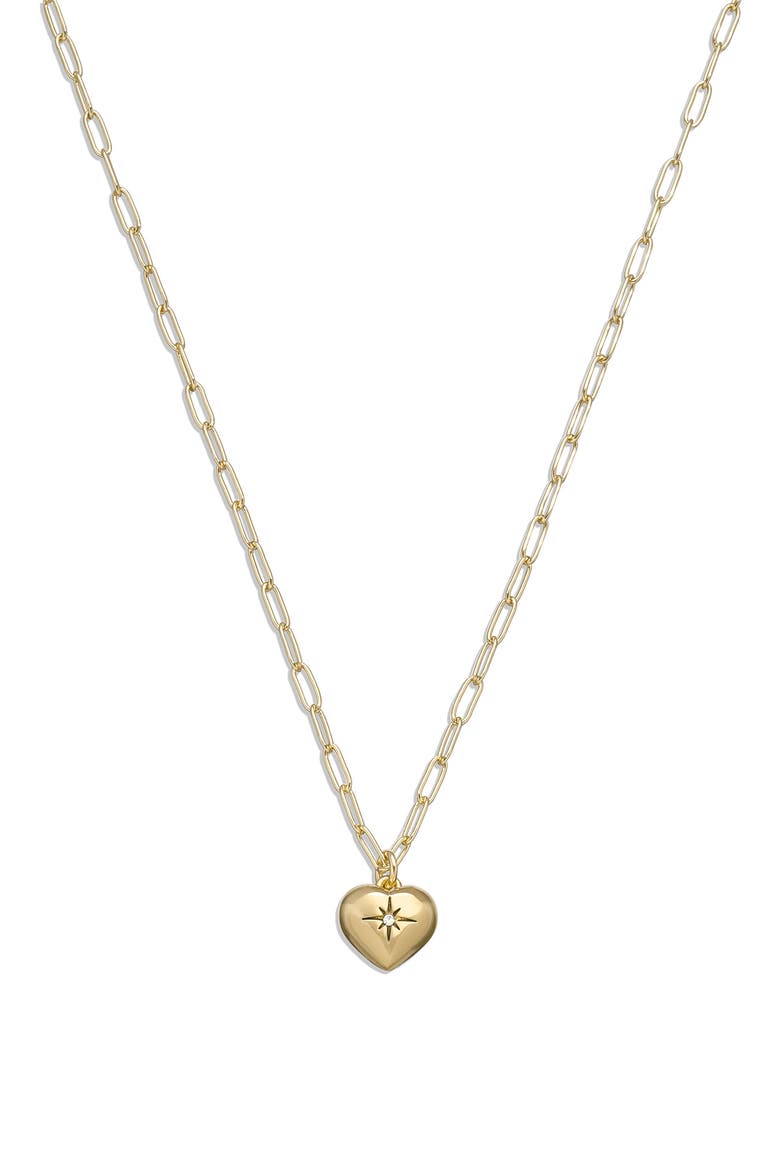 Heart Pendant Necklace, Main, color, SHINY GOLD