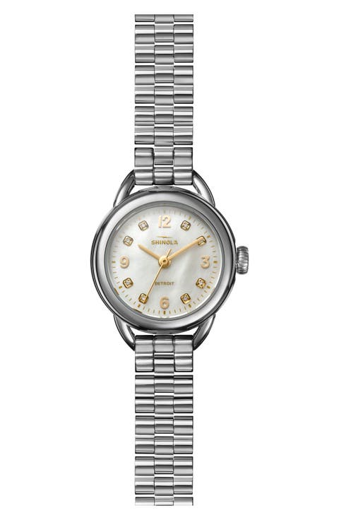 Runabout Mother-of-Pearl & Diamond Bracelet Watch, 25mm