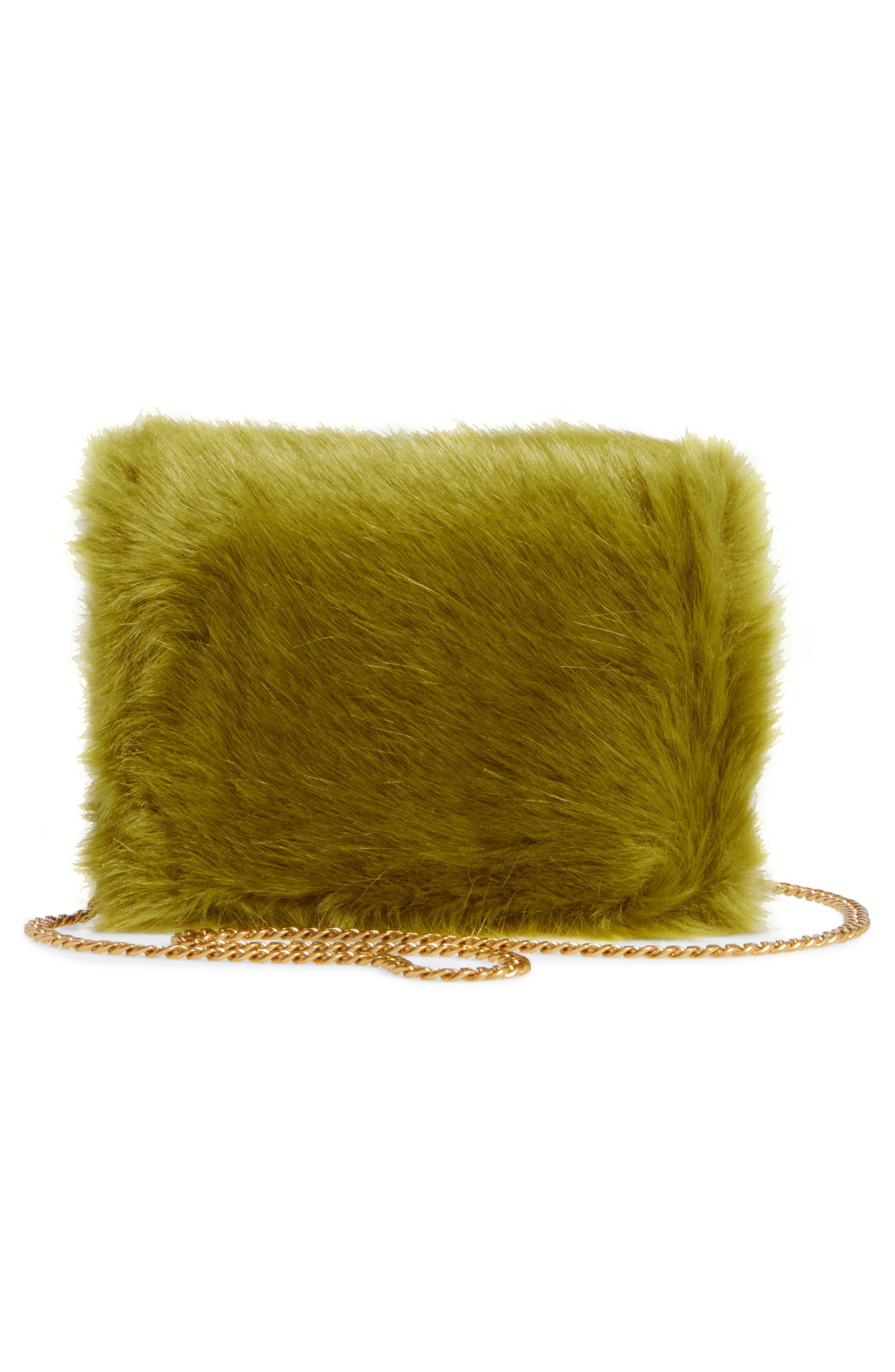Mini Chelsea Faux Fur Convertible Crossbody Bag, Alternate, color, CRESS