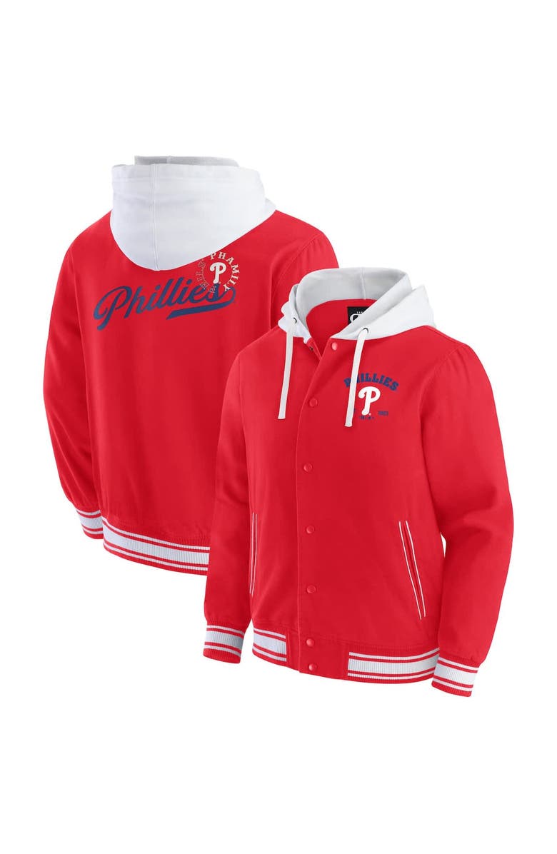 Darius Rucker Collection by Fanatics Men's Darius Rucker Collection by Fanatics Red Philadelphia Phillies Full-Snap Hooded Jacket, Main, color, Red