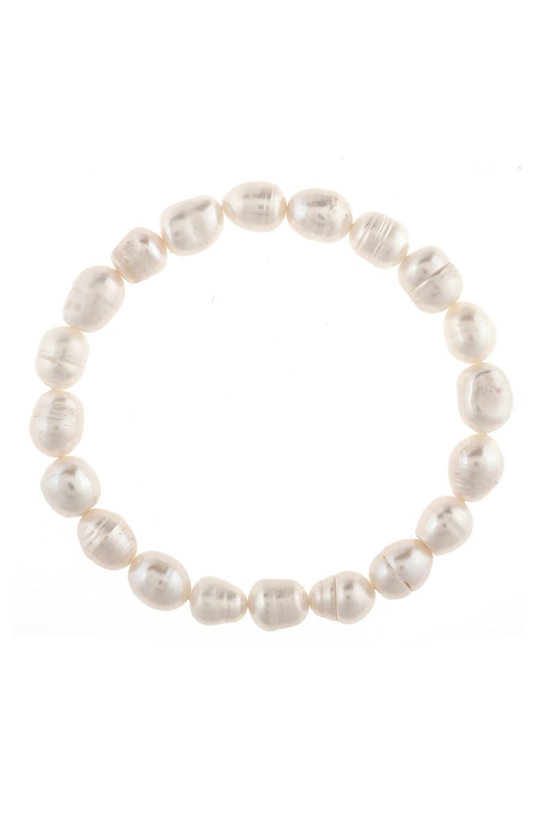 Baroque Pearl Stretch Bracelet, Main, color, 18K GOLD CLAD