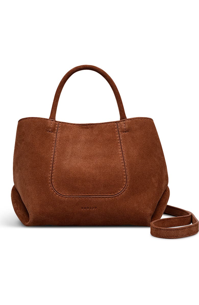 Radley The Compton - Suede Small Ziptop Satchel Bag, Main, color,