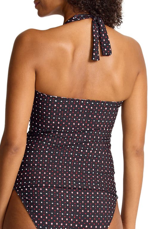 Tommy Bahama Sunset Blooms Reversible Halter Upf 50+ Tankini Top In Brown