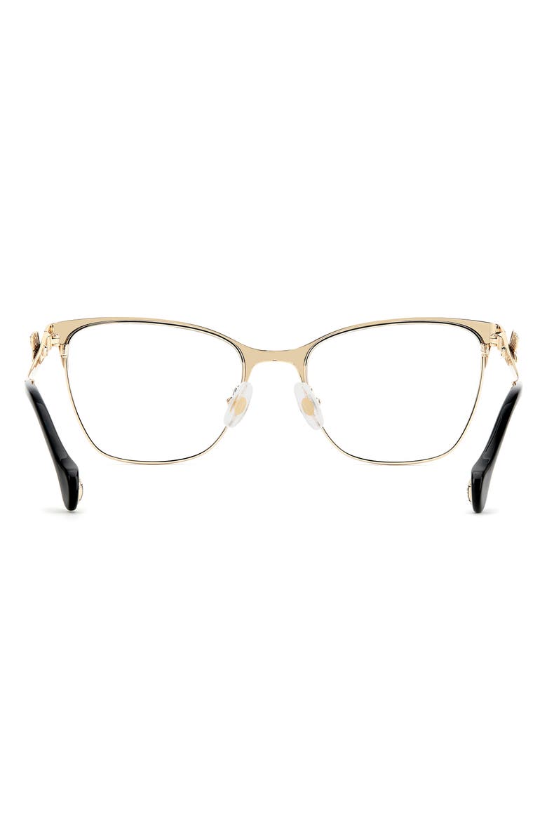 Carolina Herrera 54mm Cat Eye Reading Glasses, Alternate, color, Gold Black