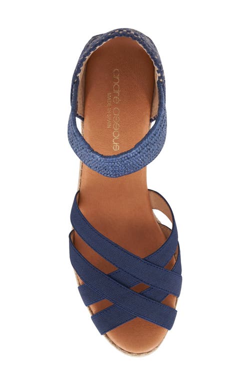 Andre Assous Women's Adin Jute Wedge Sandals In Blue