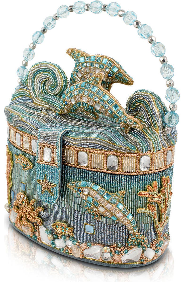 Mary Frances Accessories Crystal Dolphin Top Handle Handbag, Alternate, color,