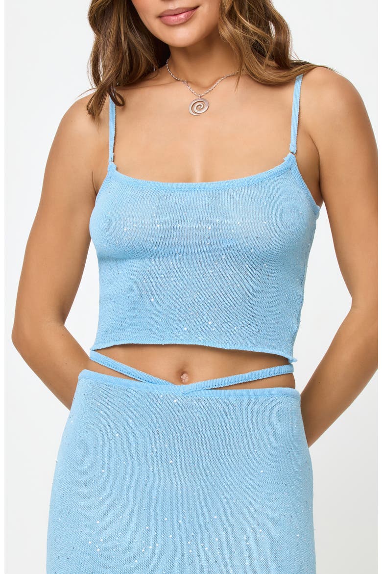 Last Light Crop Knit Camisole, Main, color, SKY BLUE