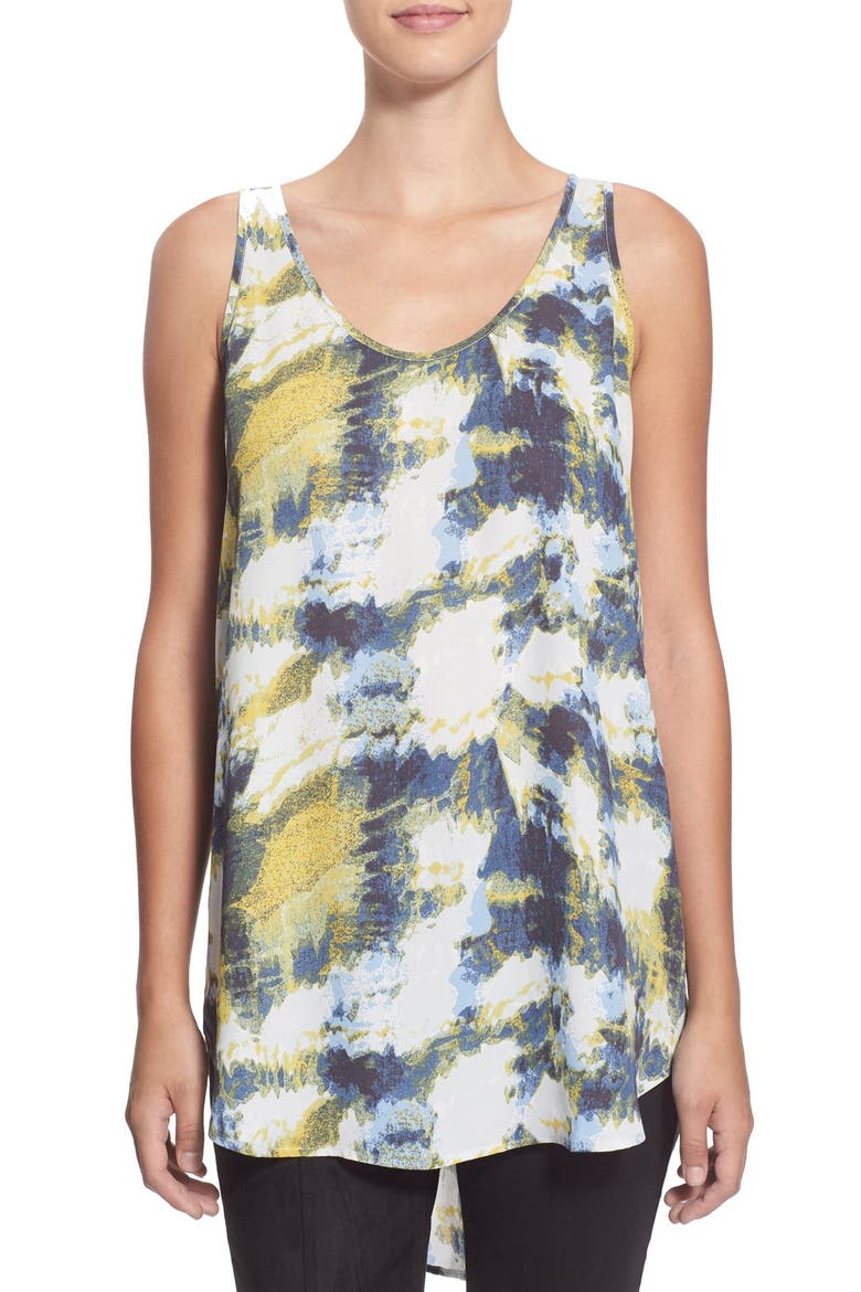 High/Low Tunic Tank, Main, color, GREY LUNAR ABSTRACT PAINTER