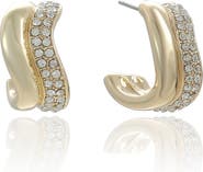 Ettika Cubic Zirconia Curve Hoop Earrings