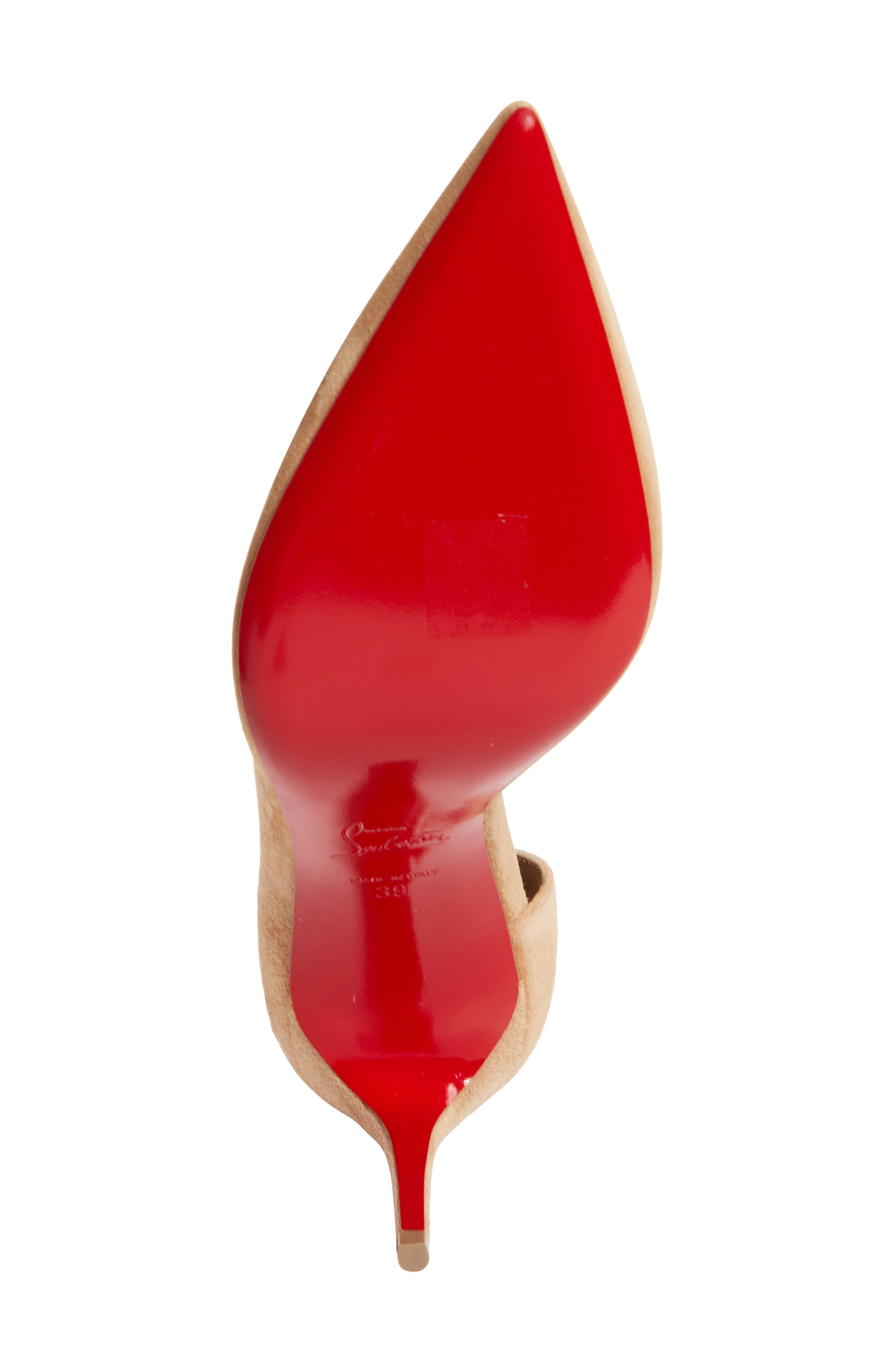 Christian Louboutin Iriza Pointed Toe Half d'Orsay Pump, Alternate, color, Lionne/ Lin Lionne