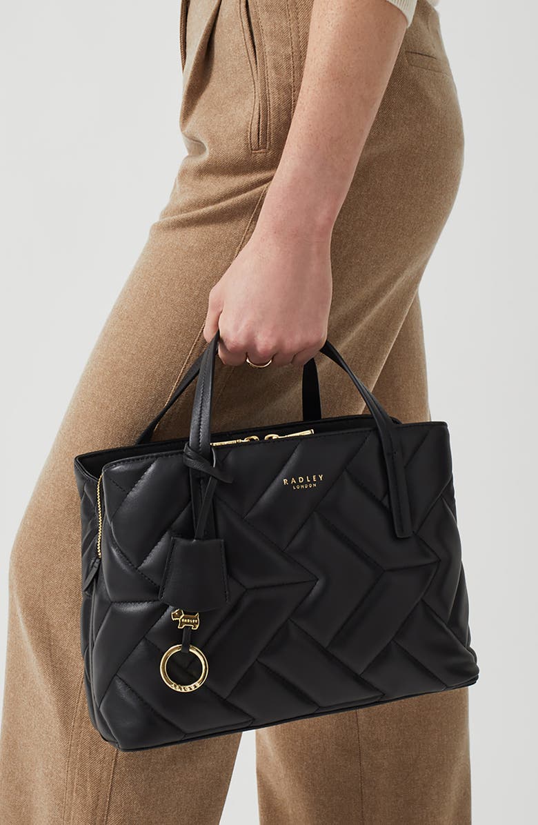 Radley Dukes Place Medium Quilted Tote Bag, Alternate, color, Black