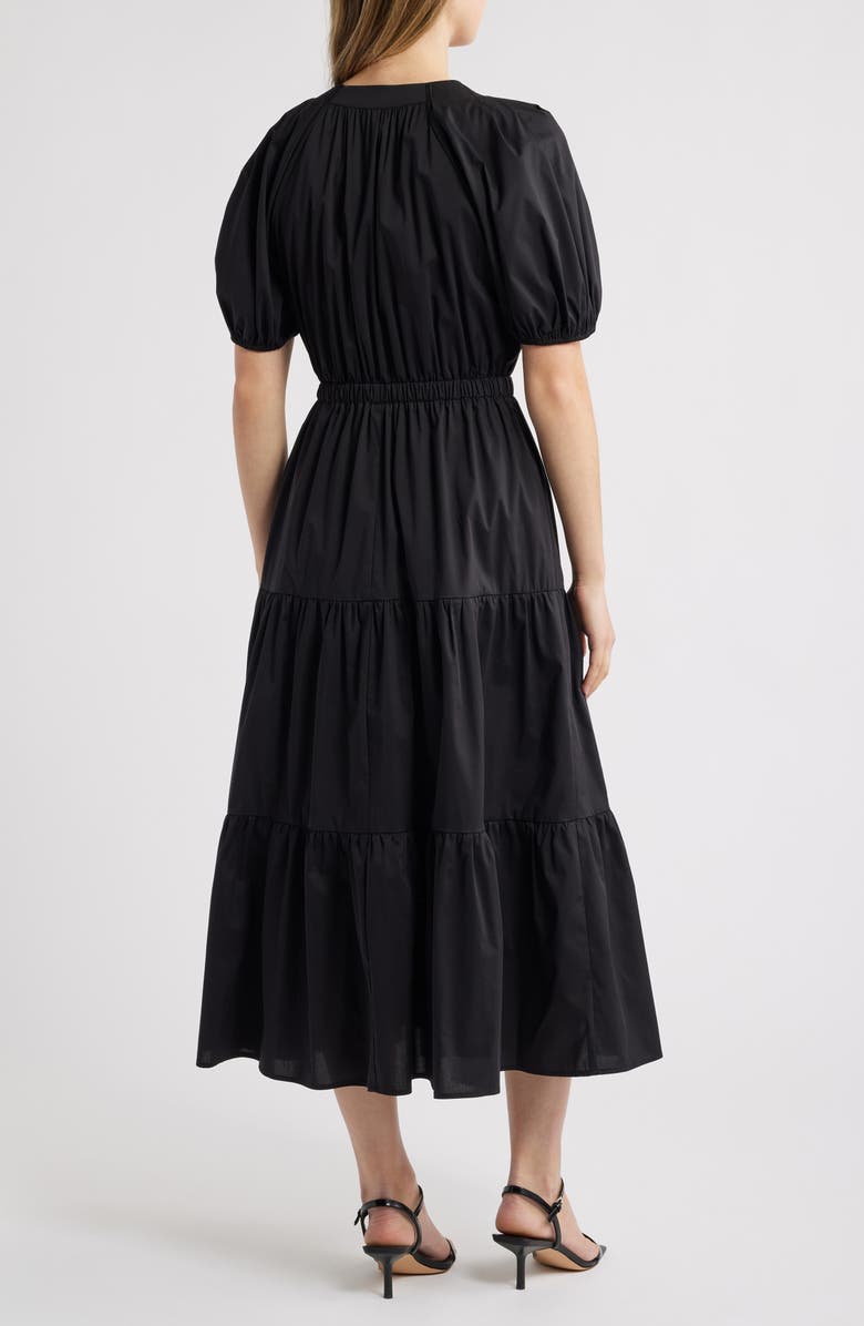 Anne Klein Tiered Puff Sleeve Midi Dress, Alternate, color, 