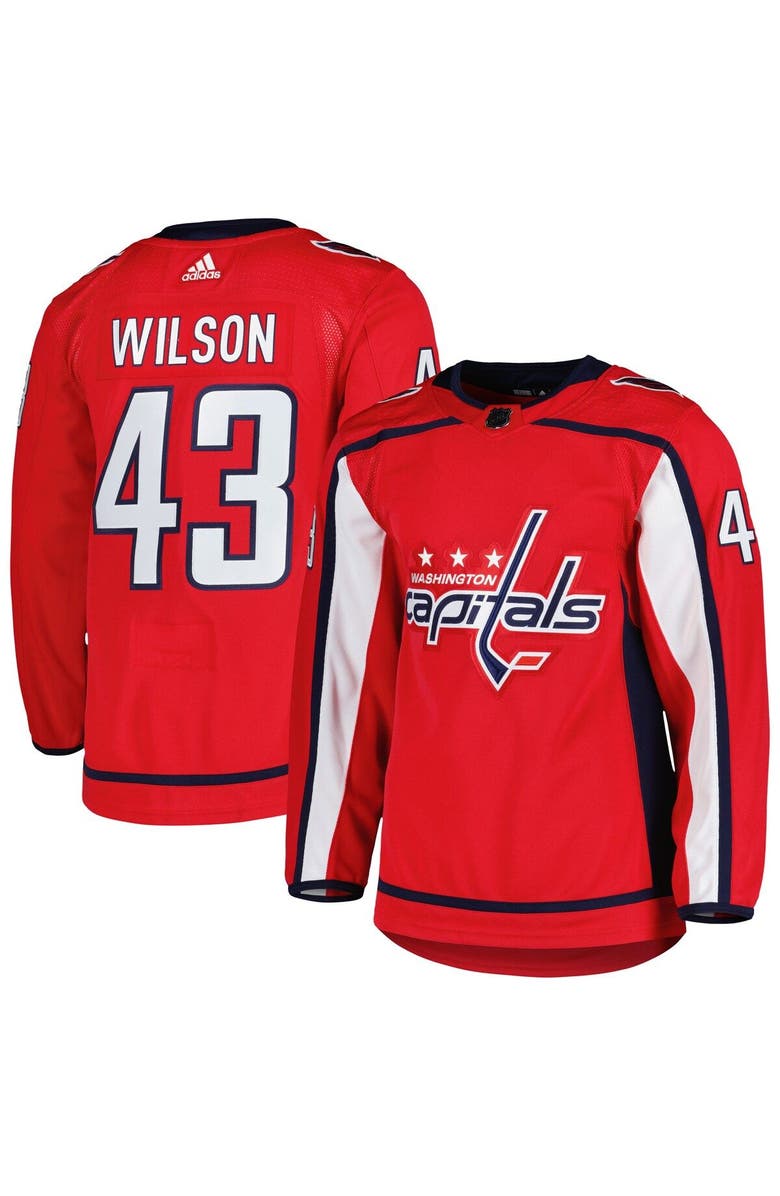 adidas Men's adidas Tom Wilson Red Washington Capitals Home Primegreen Authentic Player Jersey, Main, color, 
