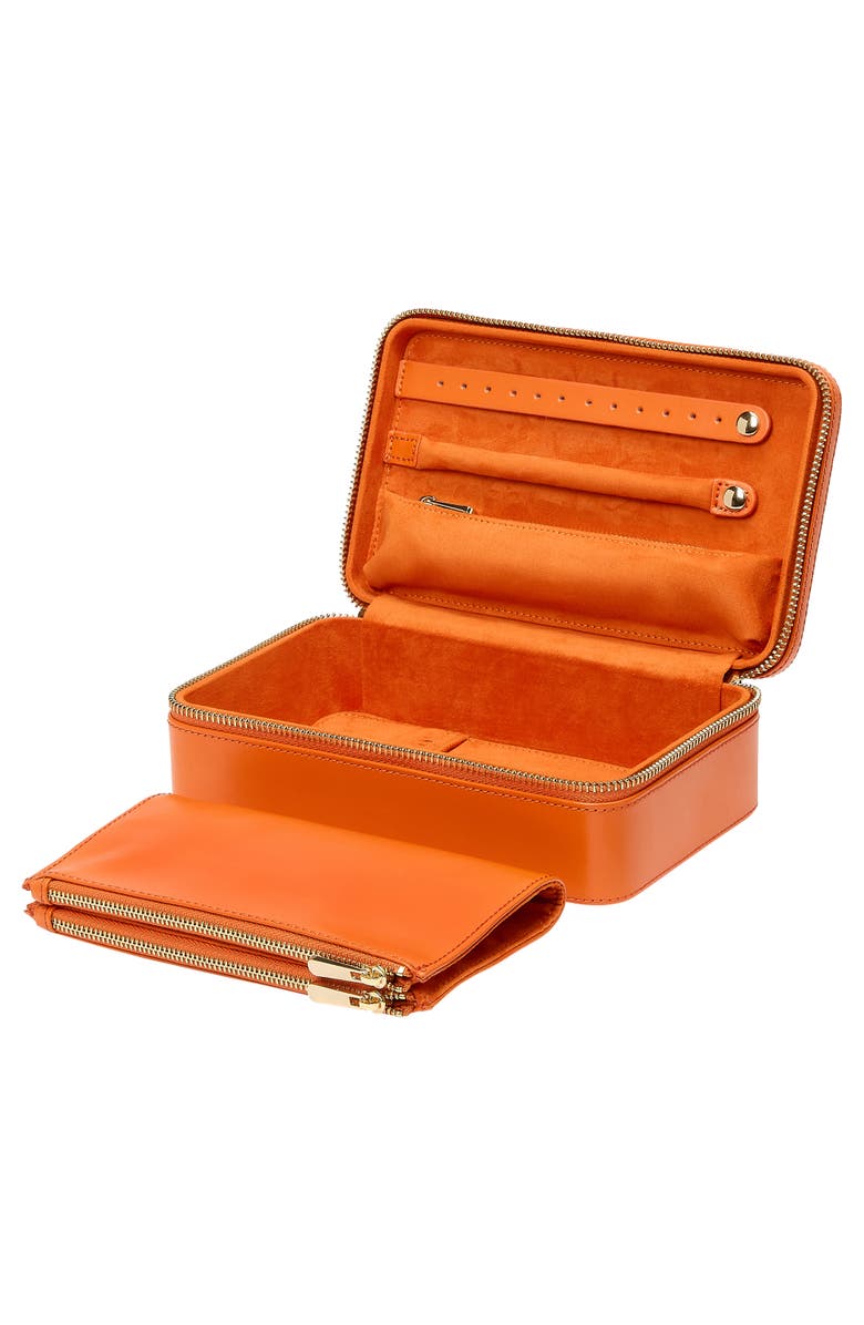 WOLF Maria Medium Zip Jewelry Case, Alternate, color, Tangerine