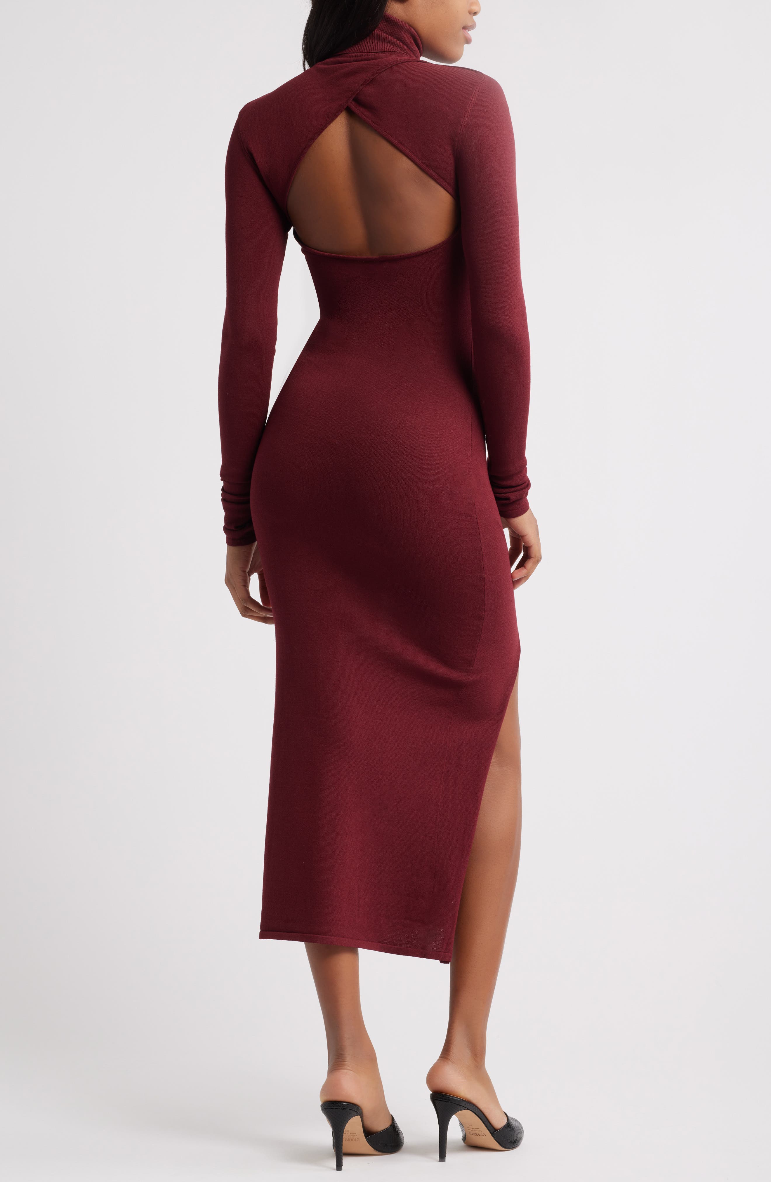 Cutout Long Sleeve Sweater Dress - image 2