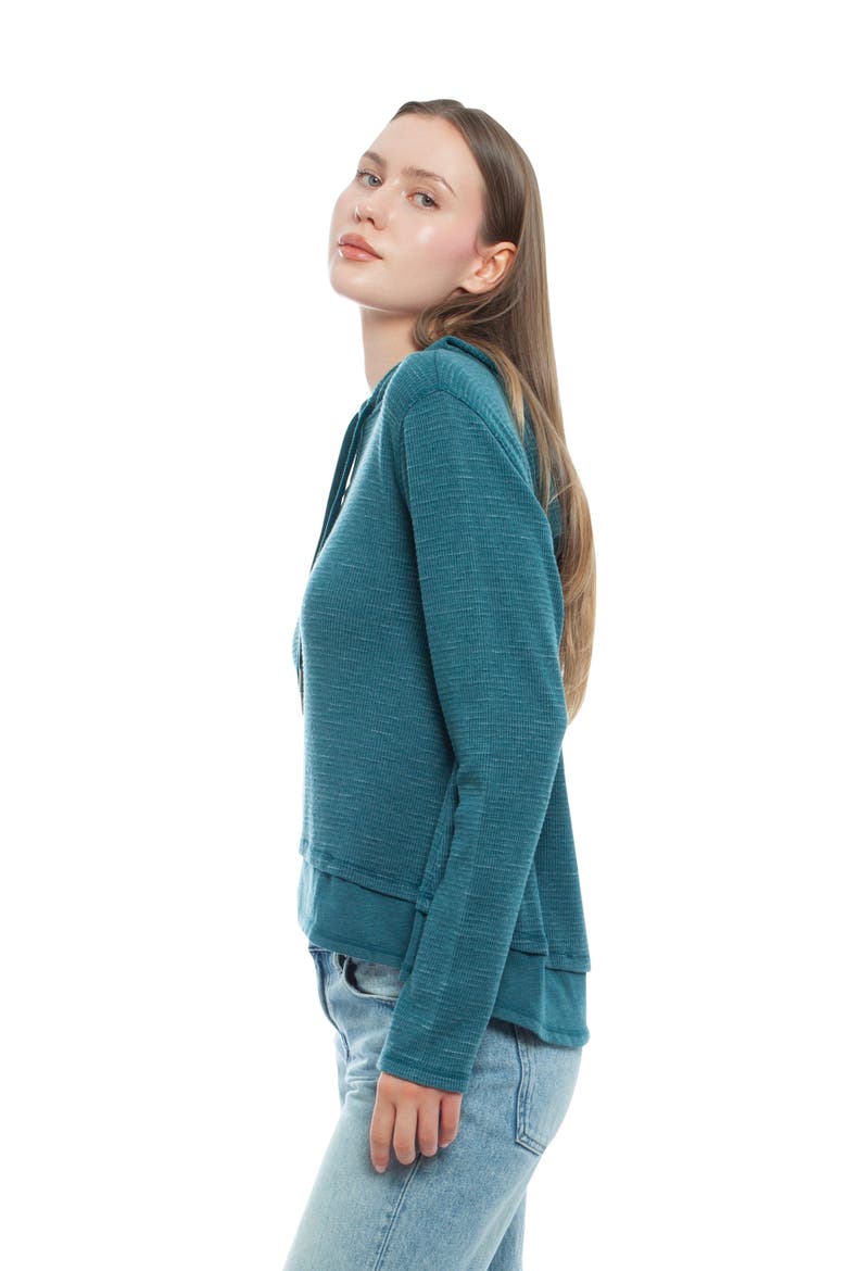 Long Sleeve Double Peplum Hoodie, Alternate, color, Legion Blue