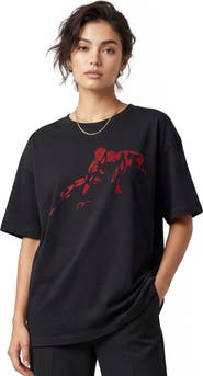 Marvel: Spider-Man Women's Marvel Spider-Man Vintage Red Wraith Shadow Pose Graphic T-Shirt