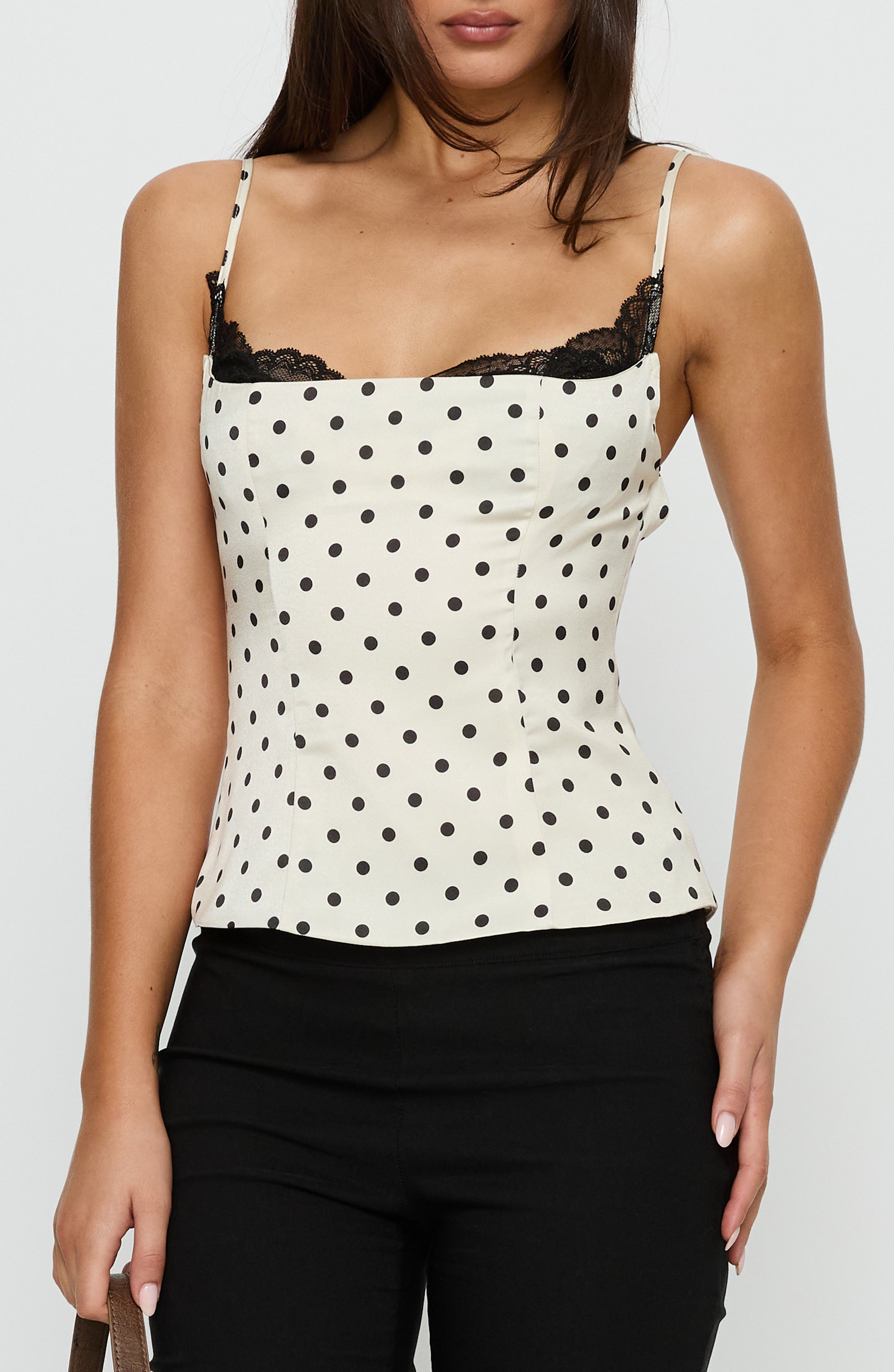 selected WHITE POLKA