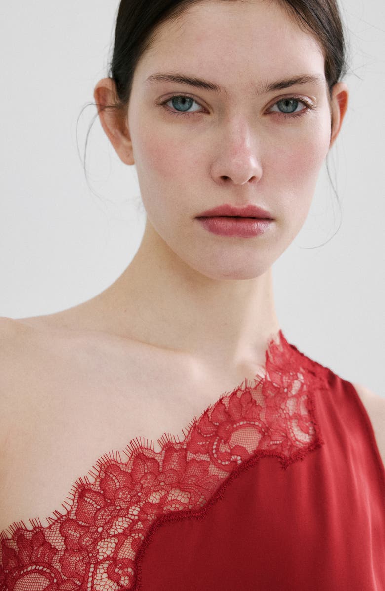 MANGO One-Shoulder Scarf Cocktail Dress, Alternate, color, 