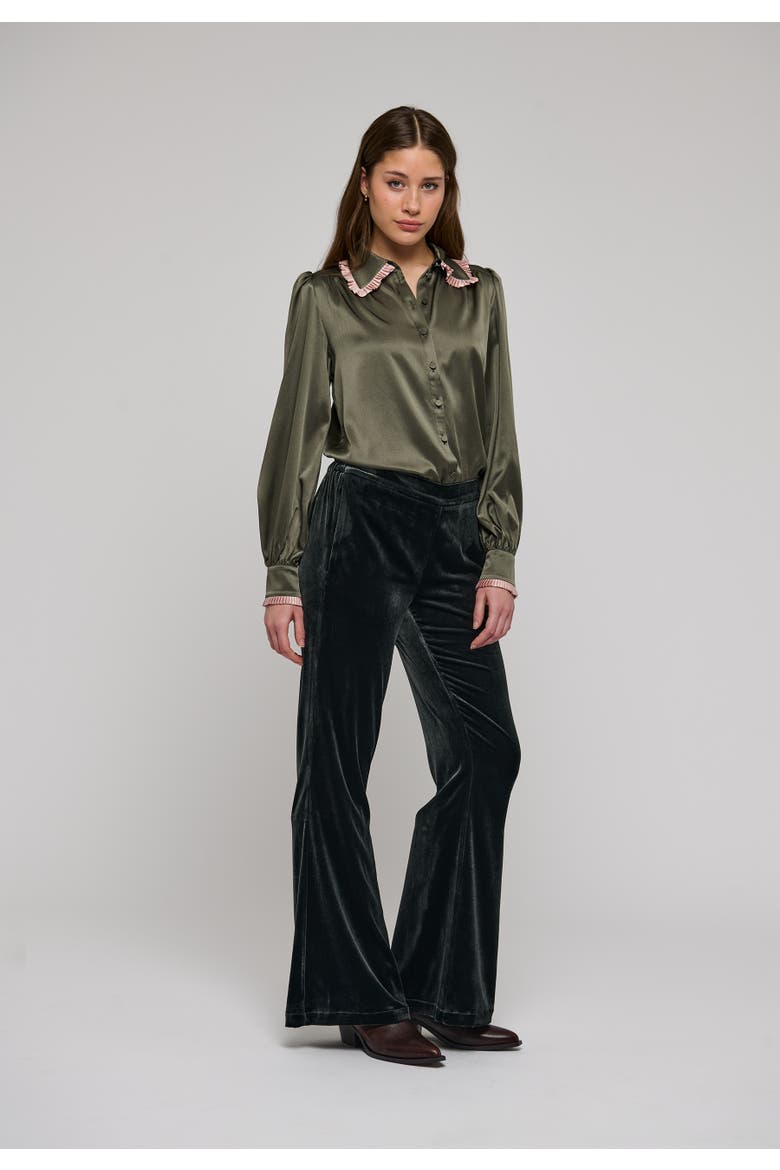 Umadea Silk Balloon Sleeve Blouse, Alternate, color, Camouflage