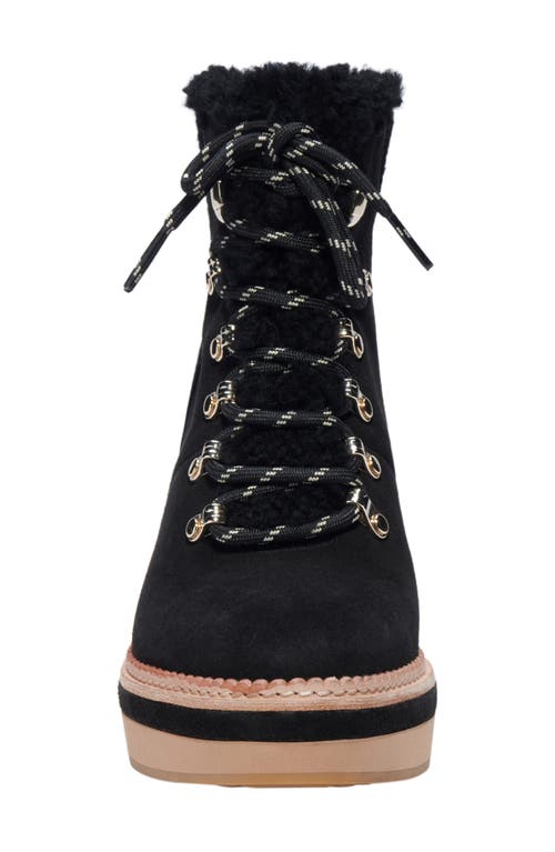 Kate Spade New York Willow Genuine Shearling Wedge Bootie In Black