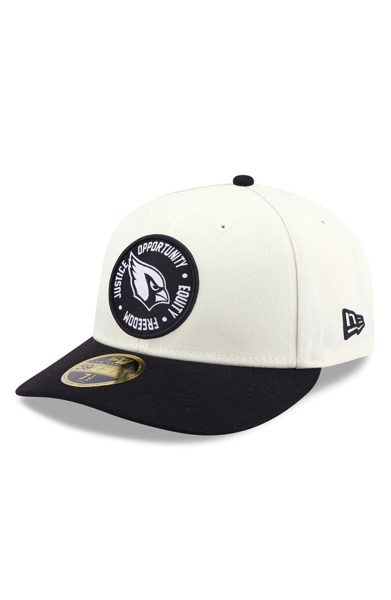 New Era Men's New Era Cream/Black Arizona Cardinals 2022 Inspire Change 59FIFTY Low Profile Fitted Hat, Alternate, color,