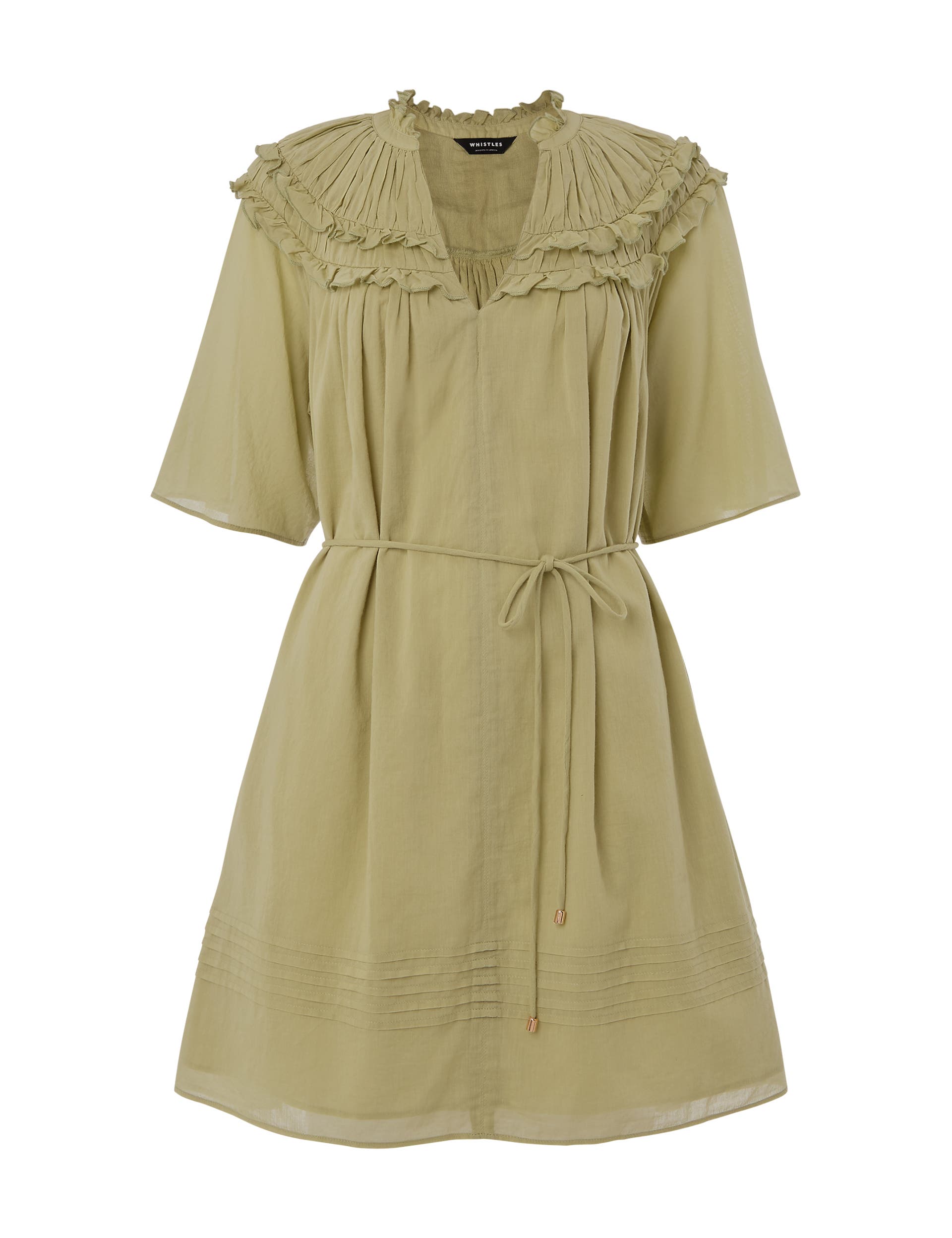 Short Sleeve Cotton Frill Mini Dress - image 2