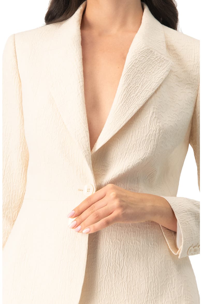 Single-Breasted Textured Tailored Blazer, Alternate, color, Natural