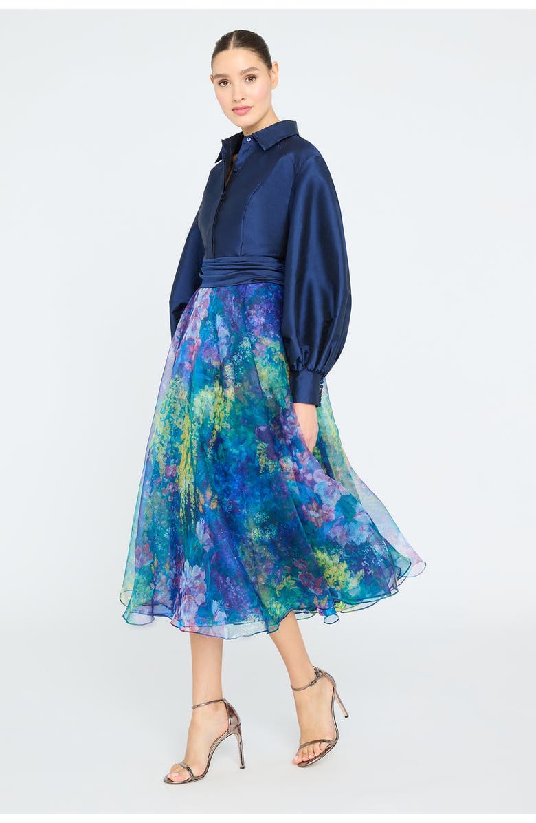 Theia Mary Shirt Dress, Alternate, color, Navy