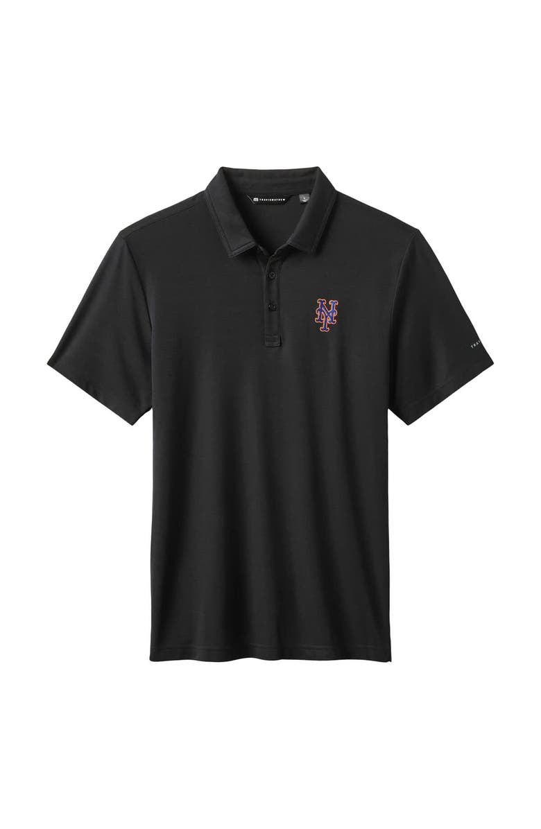 TravisMathew Men's TravisMathew Black New York Mets Playoff Pitch Tri-Blend Polo, Alternate, color, Black