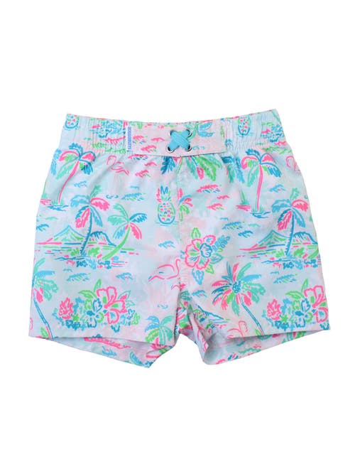 RuggedButts Baby Boys UPF50+ Swim Trunks in Tropical Resort  product