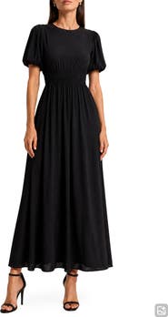 BY DESIGN Ophelia Puff Sleeve Maxi Dress