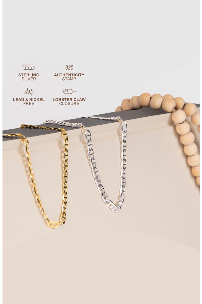 Flat Mariner Chain Necklace, Alternate, color, SILVER
