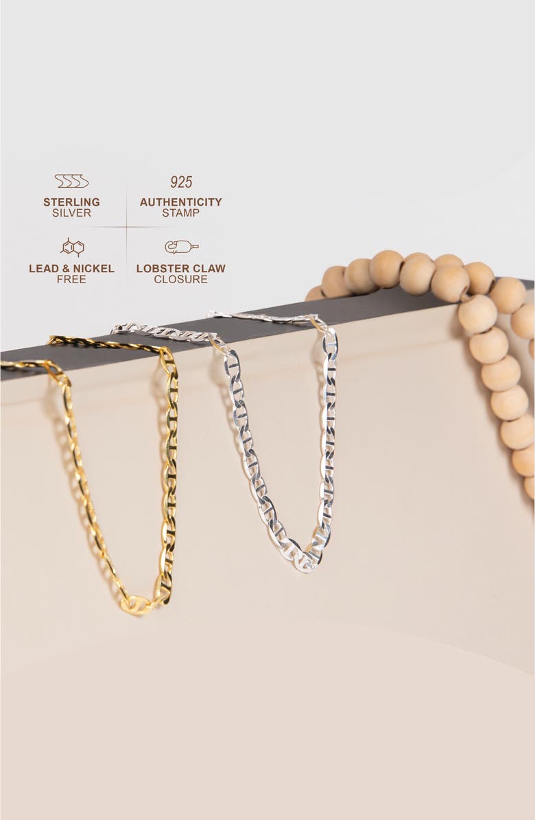 BEST SILVER Flat Mariner Chain Necklace, Alternate, color, Gold