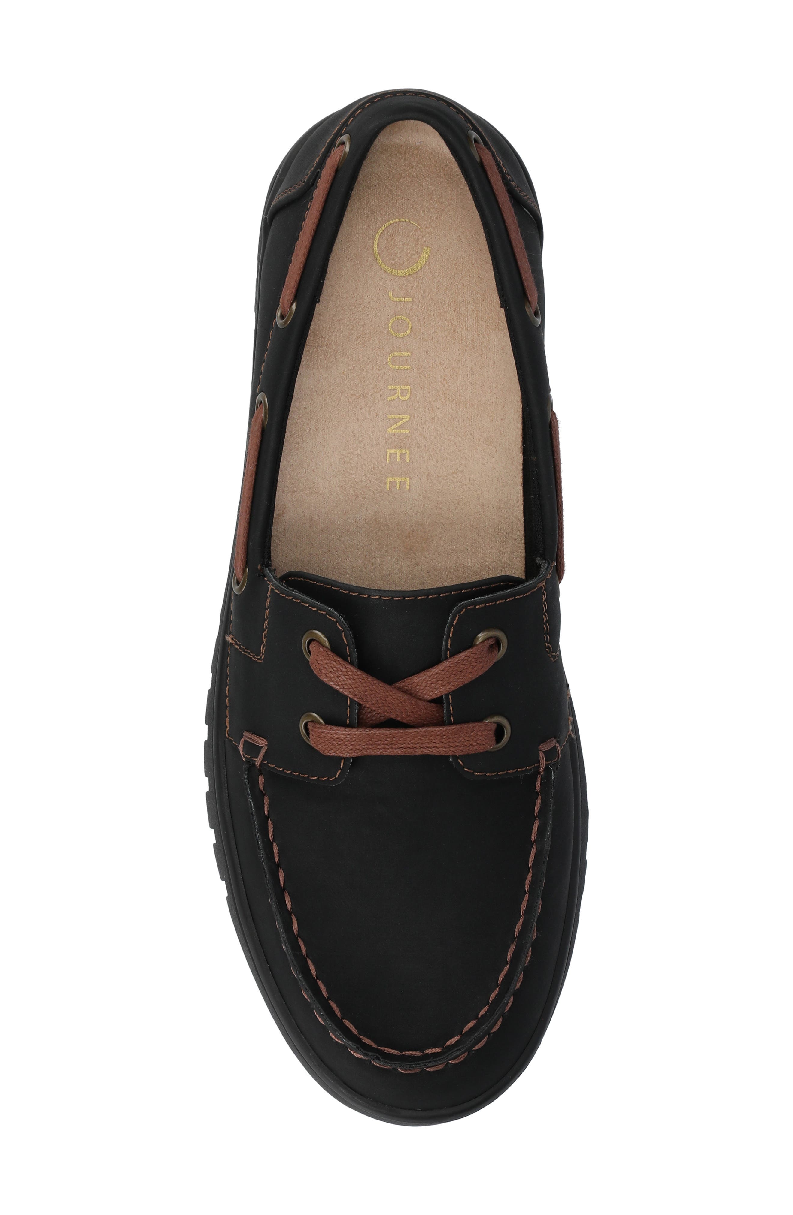 Journee Collection Marion Boat Shoe, Alternate, color, Black