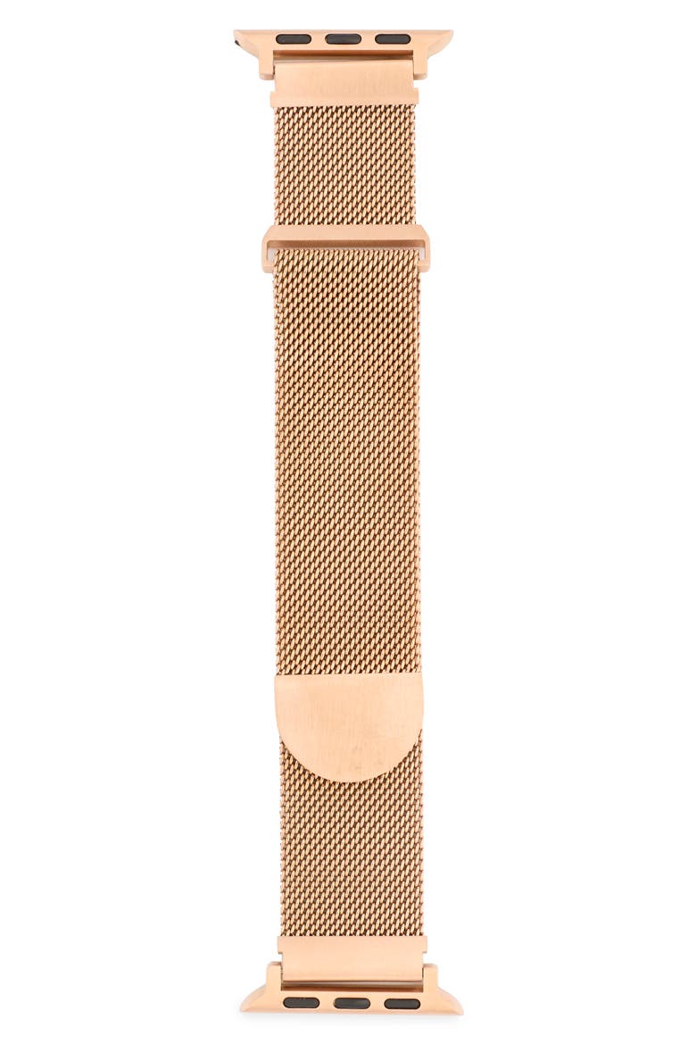 Stainless Steel Apple Watch® Bracelet Watch Band, Main, color, ROSE GOLD