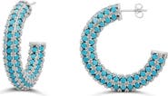 SHYMI Colored Crystal Pavé Hoop Earrings