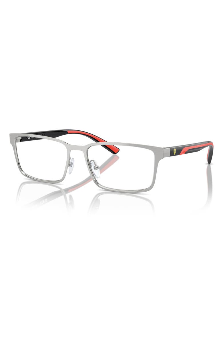 Scuderia Ferrari 56mm Rectangle Optical Glasses, Alternate, color,
