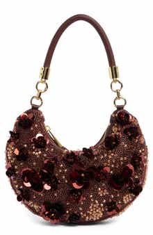 Livia Beaded Floral Shoulder Bag