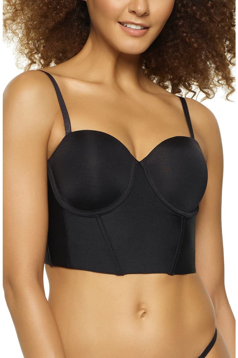 Longline Convertible Strapless Underwire Bra, Alternate, color, BLACK