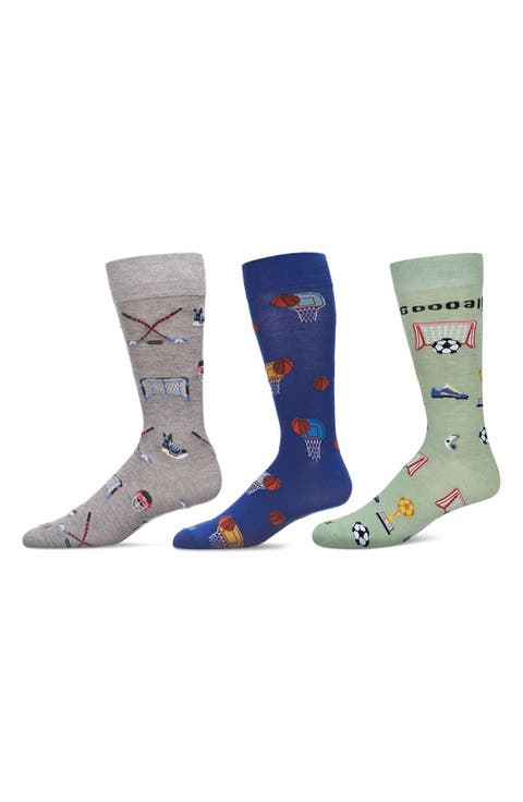 Sports Assorted 3-Pack Crew Socks