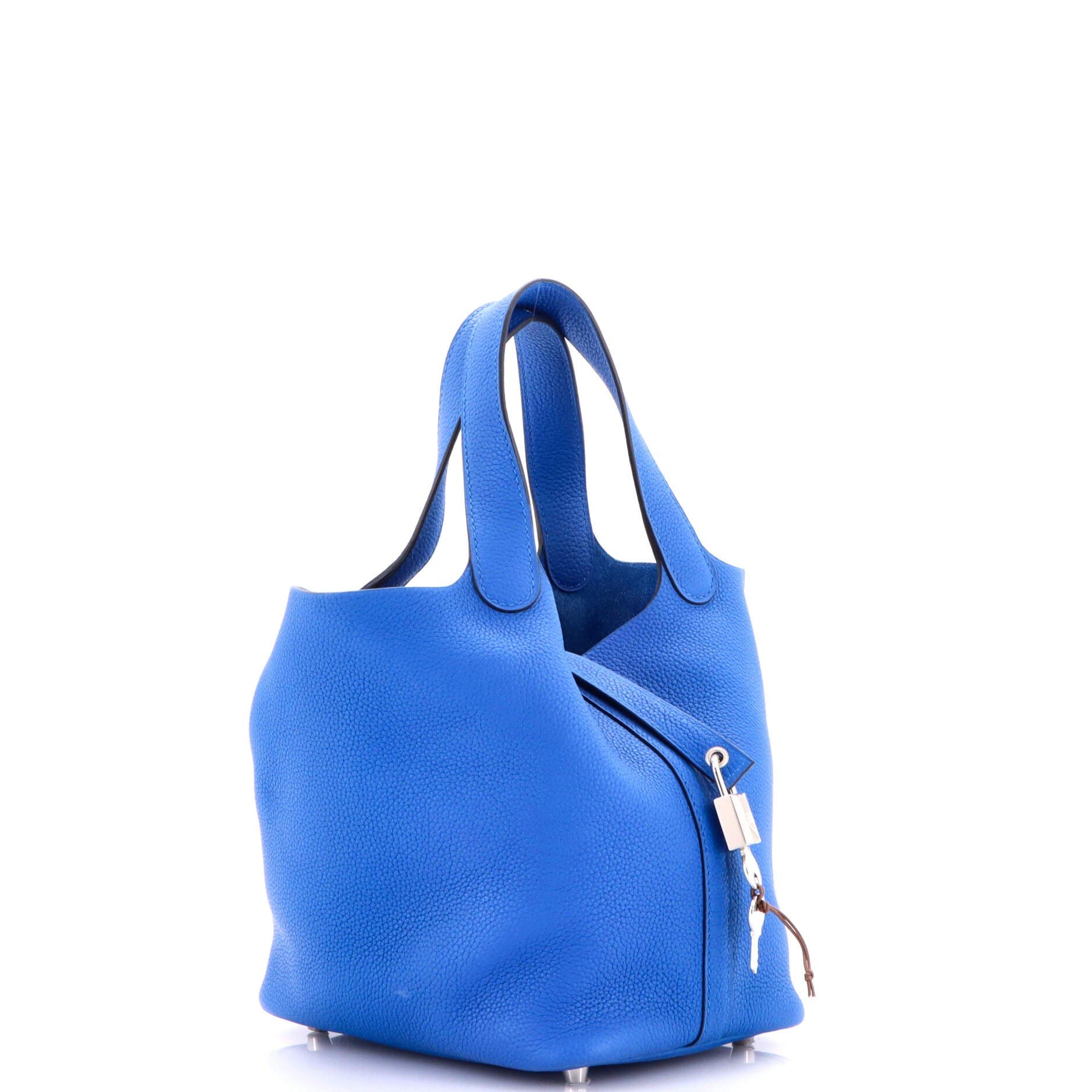 Pre-Owned Hermes Picotin Lock Bag Maurice PM, Alternate, color, Bleu France