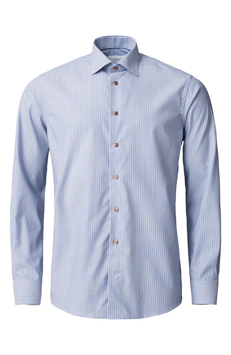 Eton Contemporary Fit Plaid Cotton Dress Shirt, Alternate, color,